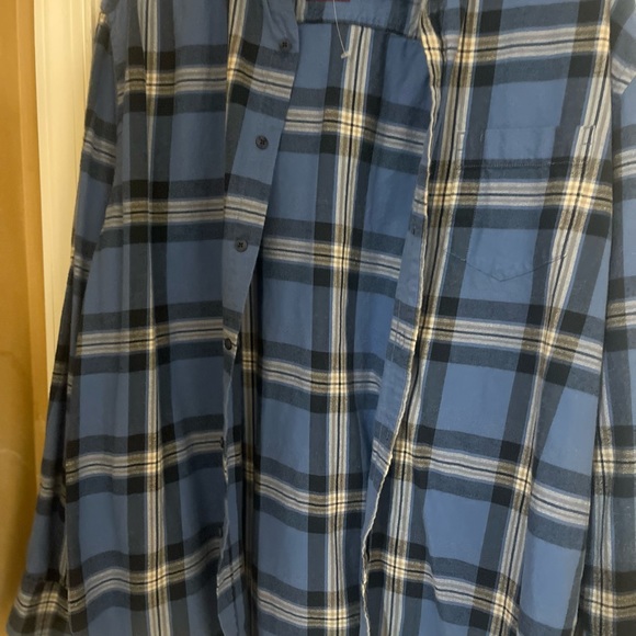 Sale‼️Merona Flannel   button down Blue Shirt by -Size Large-Preowned - Picture 4 of 14